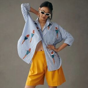 Maeve Parrot Buttondown Shirt